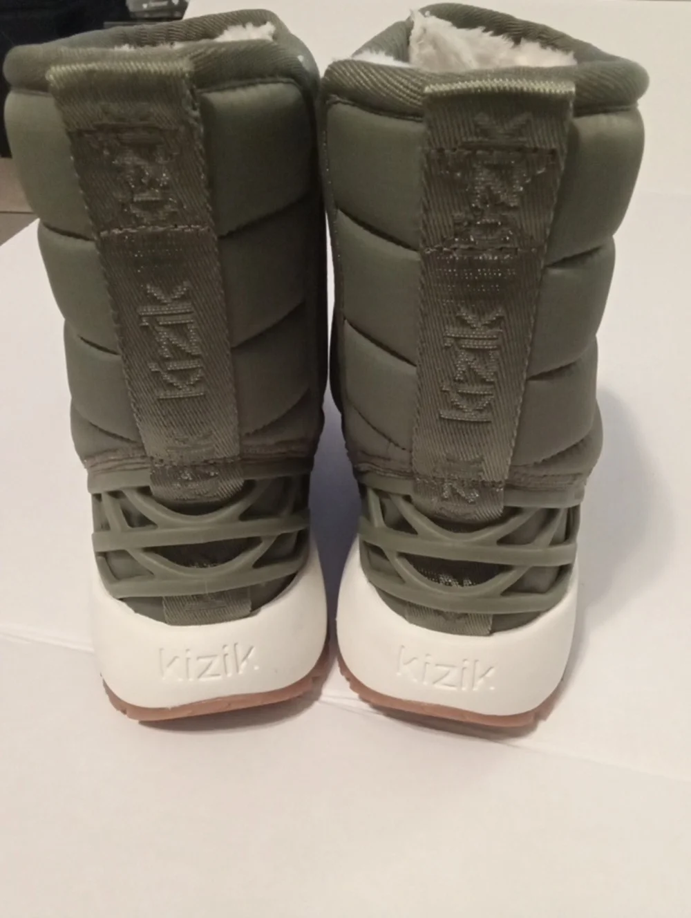 Women’s Juno Olive Quilted Winter Boot with Faux Fur Lining Limited Edition 6
